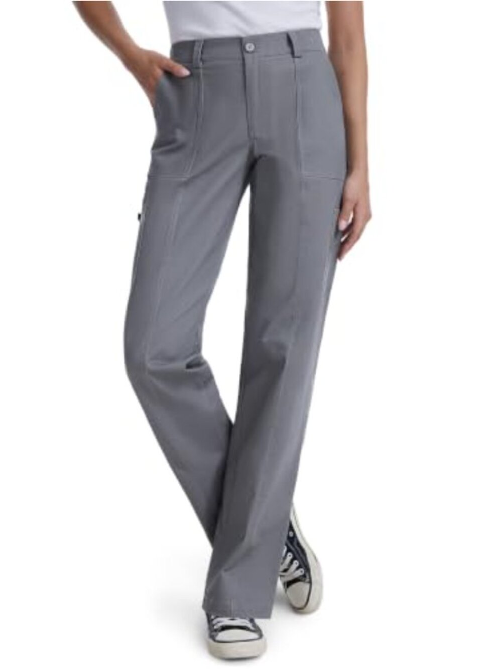 Tall Women's Stretch Cargo Work Utility Pants Straight Leg Mid Rise 34 Inseam